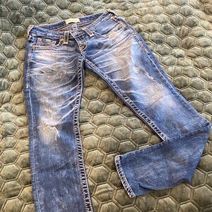 Stylish Distressed Big Star Blue Jeans